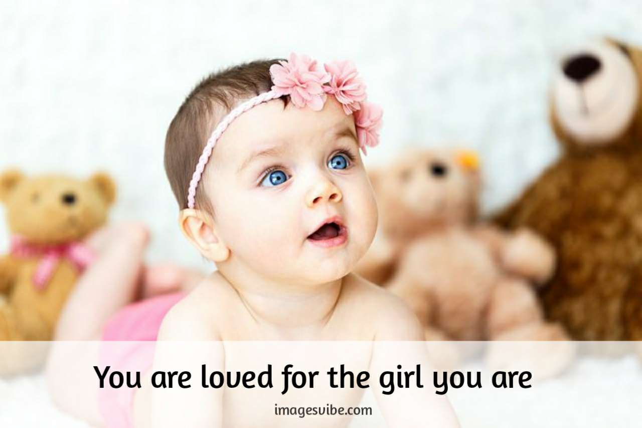 cute indian baby girl with quotes